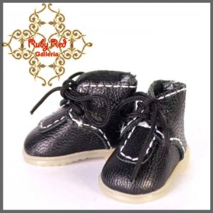 RH0016B Black Leather Walking Shoes – Lati Yellow, Riley