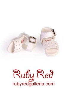 RH0028A White Facet Sandals for Riley, Lati Yellow & Friends