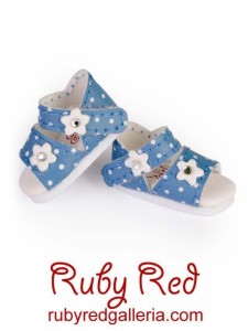 RH0029C Blue Flower Sandals for Riley, Lati Yellow