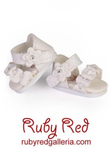 RH0030A White Ruffle Sandal for Riley, Lati Yellow