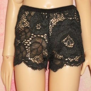 Black Stretch Lace Boy Short Panty 12″ Dolls