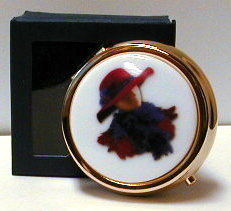 “I shall wear purple” Red Hat Society Porcelain  Pill Box