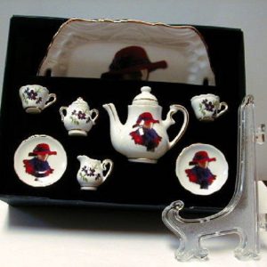 “I shall wear purple” Red Hat Society Miniature Porcelain Tea Se