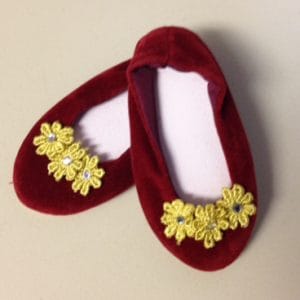 Red Velvet Slip On Shoes Fits 18″ American Girl Dolls