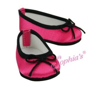 Satin Ballet Flats (Hot Pink) Fits 18″ American Girl