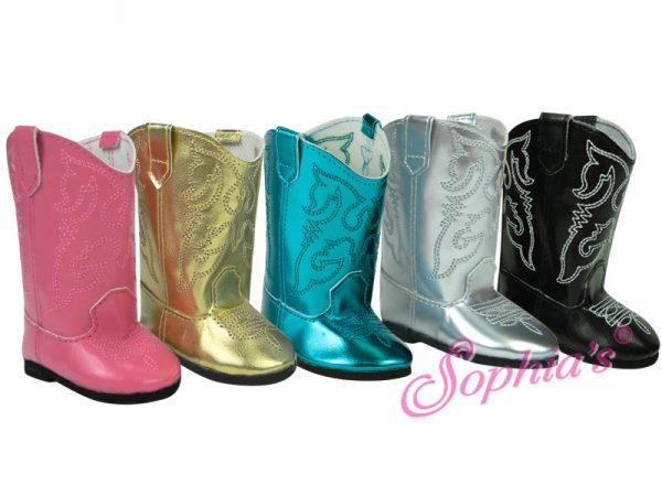 Western Cowboy Boots (Black) Fits 18" American Girl