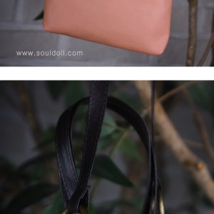 Bag 7 Pink & Dark Brown Leather Tote Bag (SoulKids Size) 43cm