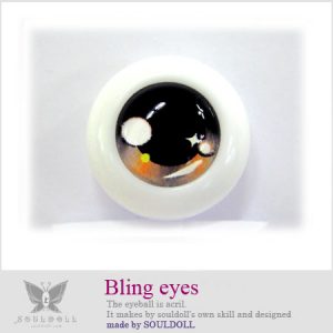 Eyes Soul Doll B-2 Bling Eyes (Black/Orange) 20mm