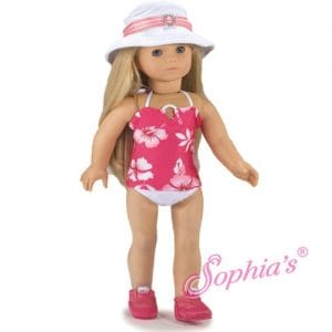 Fuchsia Hawaiian Tankini Fits 18″ American Girl