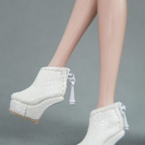 Gaga Boots (White) Fits 12″ FR/Barbie/Momoko/Etc