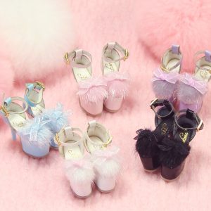 SK Vanna Fur High Heels (White) Fits Lati-Yellow/Blythe/Pullip/E