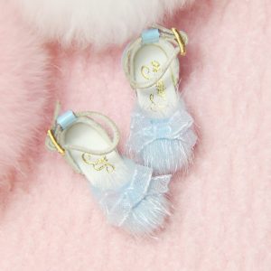 Adalyn Fur Flat Shoes (Blue) Fits Lati Yellow/Blythe/Pullip/Etc