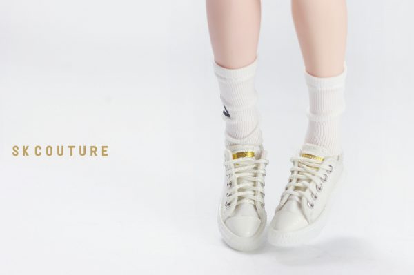SK Canvas Sneakers (White) Fits Lati Yellow/Blythe/Azone/Obitsu 21-27/Momoko