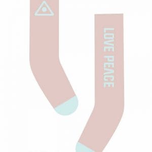 Peace/Love Socks (Pink w/Green) Fits Lati Yellow/Blythe/Azone/Et