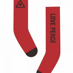 Peace/Love Socks (Red w/Black) Fits Lati/Blythe/Azone/Etc