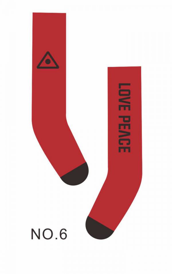 Peace/Love Socks (Red w/Black) Fits Lati/Blythe/Azone/Etc