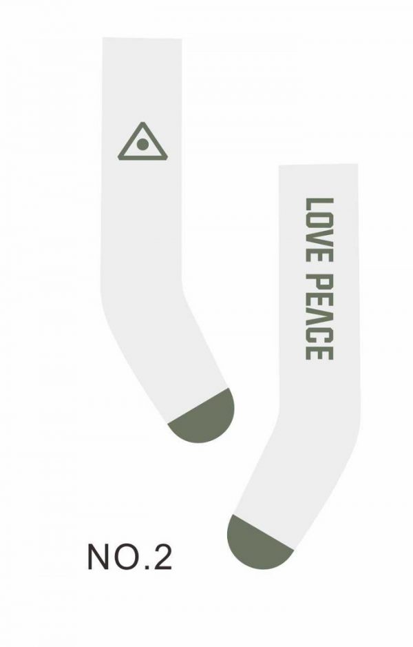 Peace/Love Socks (White w/Green) Fits Lati Yellow/Blythe/Azone/E
