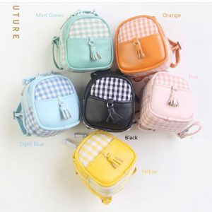 Gingham Backpack (Yellow) Fits Lati/Blythe/Azone/12″