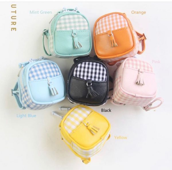 Gingham Backpack (Yellow) Fits Lati/Blythe/Azone/12"