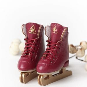 SK Ice Skates (Vintage Red) Fits Lati-Yellow/Blythe/Pullip/1/8 B