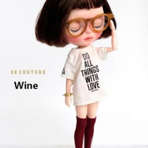 SK Long Boots (Wine) Fits Blythe/Pullip/Etc