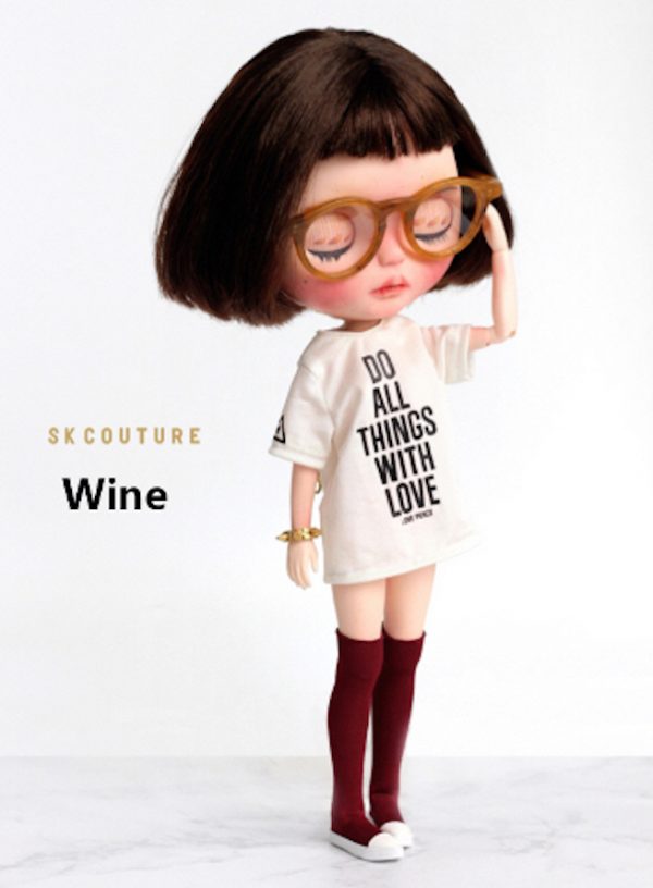 SK Long Boots (Wine) Fits Blythe/Pullip/Etc