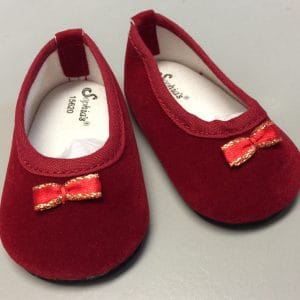 Red Velvet Slip On Shoe 18″