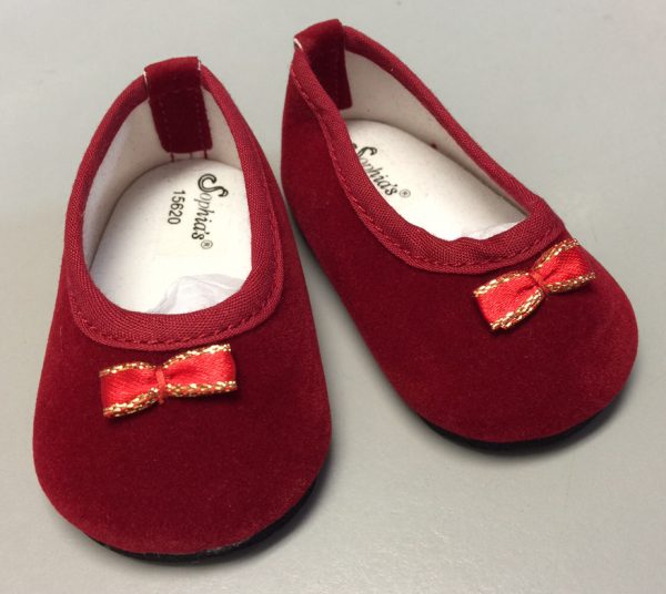 Red Velvet Slip On Shoe 18"