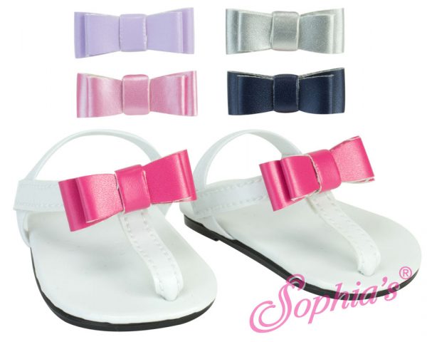 White Summer Sandal w/5 Changeable Bows 18"