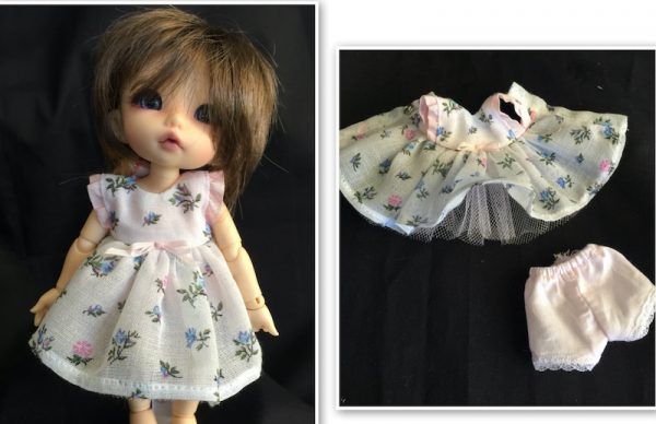 OOAK Floral Dress & Panties - Lati Yellow, Meadow Twinkle, Puki