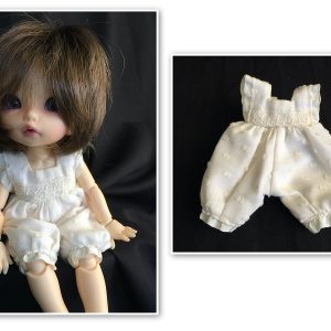 One of a Kind: White Swiss Dot Romper -Lati, Twinkles,  16cm