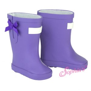 Rubber Rain Boots/Wellies (Purple) For 18″ Play Dolls