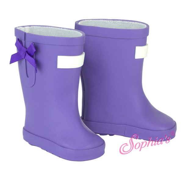 Rubber Rain Boots/Wellies (Purple) For 18" Play Dolls