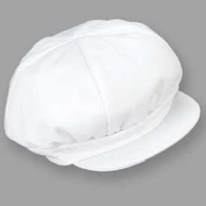 White Newsboy Cap 18″