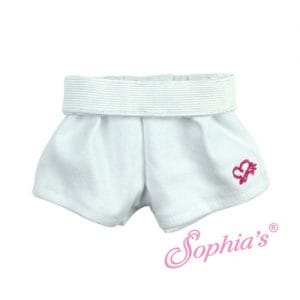 Sport Shorts w/Heart Logo (White) Fits 18″ American Girl