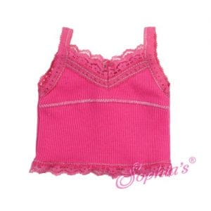 Ribbed Tank Top w/Silver Stitching (Hot Pink) Fits 18″ American Girl