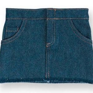 Denim Frayed Hem Mini Skirt 18″