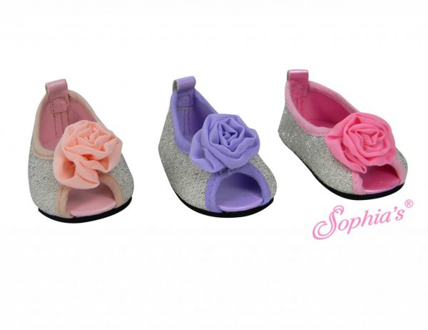 Sequin Peep Toe Ballerina Flat (Pink) Fits 18" American Girl Dolls