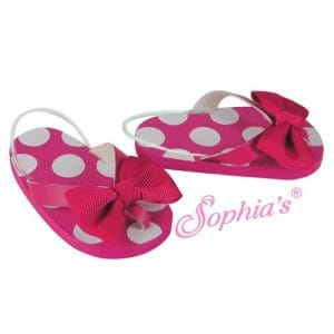 Polka Dot Flip Flops (Hot Pink) Fits 18″ American Girl