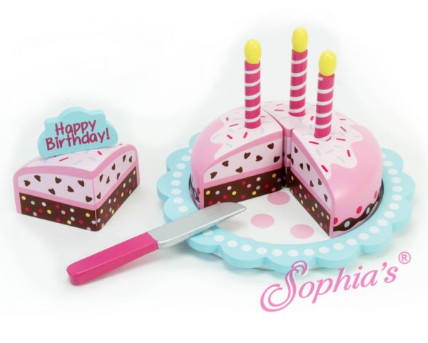 Children's Hand Painted Wooden Birthday Cake