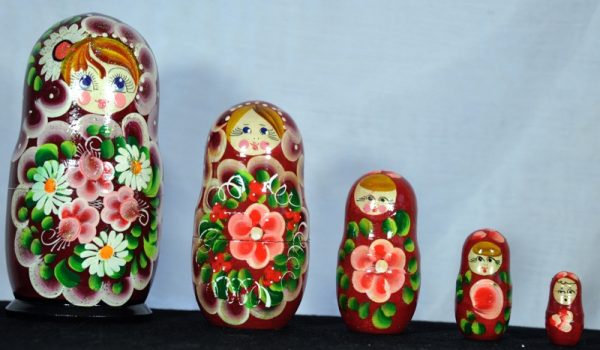 Matryoshaka doll from Russia, signed by artist (Nesting doll)