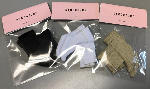 Roller Skate Sock Set (Black) 10", Boneka, Patsy, yosd, 1/6 BJD