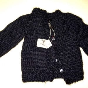 Handknit Black Alpaca Cardigan (Fits MSD)