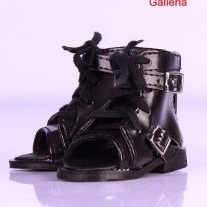 TH0019A Black Open Toe Lace Up Short Boot (1/4 Size – MSD)