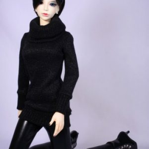 Black Turtleneck Tunic Sweater (SD Size)