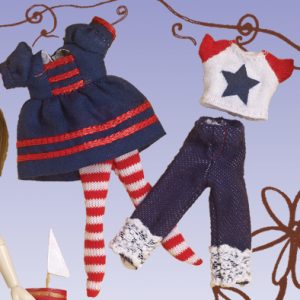 Amelia Thimble Sew Nautical Pants Outfit Only 4″ <b>NO BOX