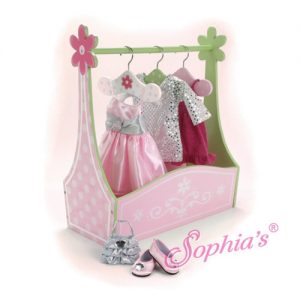 Wood Dress Rack w/Hangers (For 18″ American Girl Dolls)