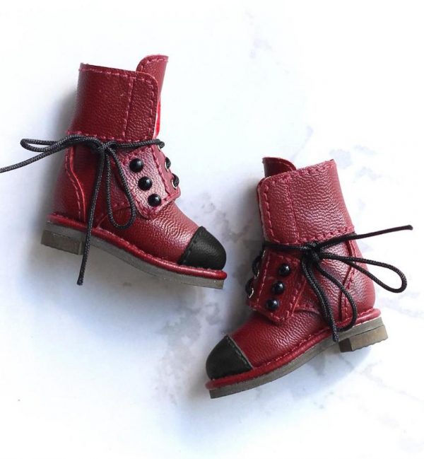 SK Pearl Ankle Boots (WINE) Fits Lati Yellow/Blythe/Pullip/Etc