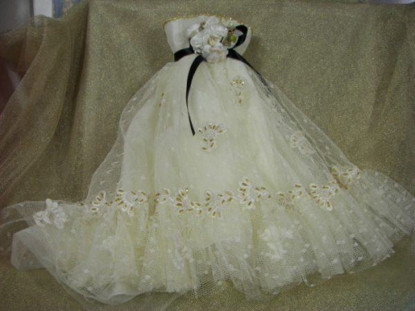 White with Gold Tulle Ball Gown (SD Size)