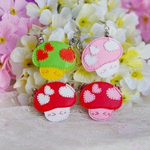 Ylang Garden Leather Mushroom Bag (Red/Pink) 1/8